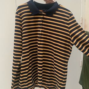 Tommy Hilfiger long sleeve striped polo shirt
